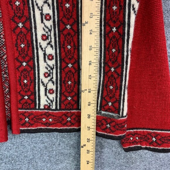 Vintage ODA Of Norway Wool Fair Isle Cardigan Sweater Metal Clasp S - Picture 5 of 14